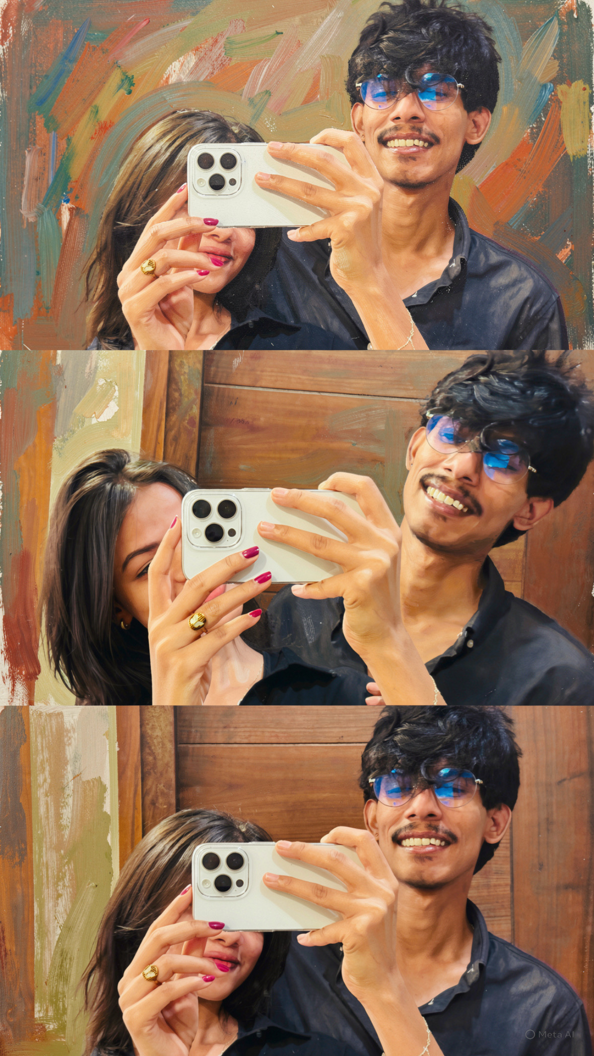A collage of our mirror selfies together